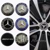 Hub Cap 4PCS 75mm*68mm Car Emblem Wheel Hub Center Cap Sticker Rim Badge Cover For Mercedes Benz GLE63 CLS63 GLC63 W204 AMG Stickers