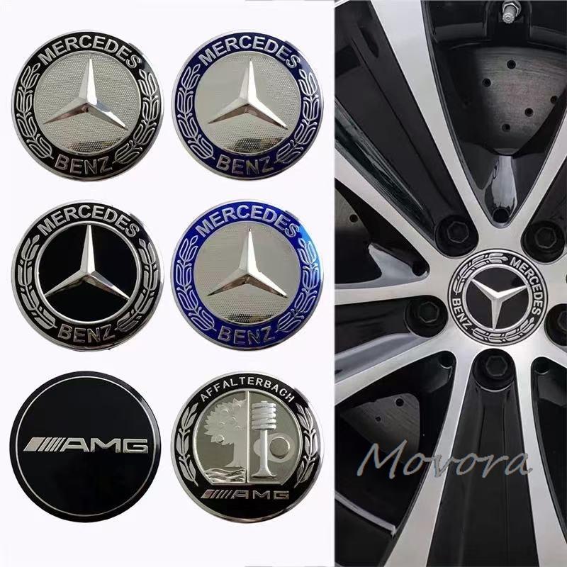 Hub Cap 4PCS 75mm*68mm Car Emblem Wheel Hub Center Cap Sticker Rim Badge Cover For Mercedes Benz GLE63 CLS63 GLC63 W204 AMG Stickers
