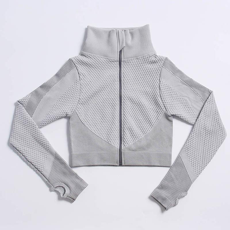 Plus Size Zipper Yoga Set: European/American Autumn/Winter Long Sleeve Fitness & Running Sportswear for Women