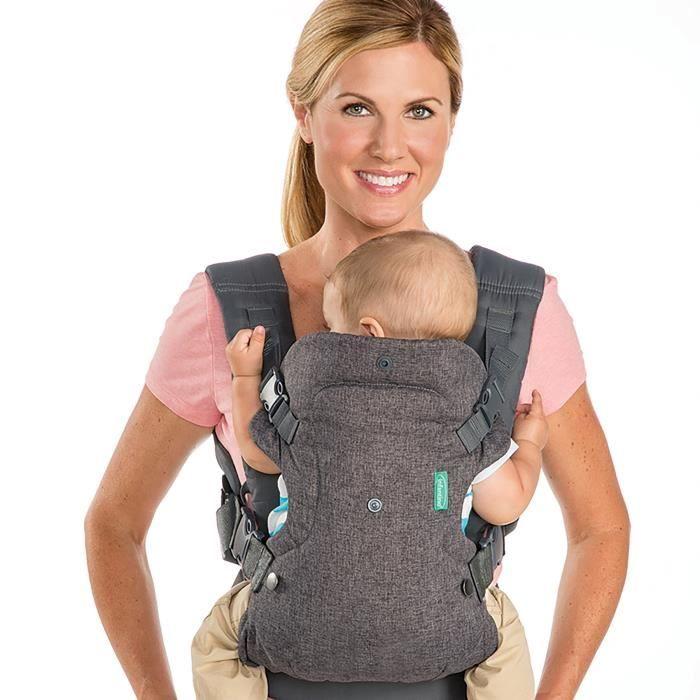 Porte bébé Flip ergonomique 4 en 1 gris - INFANTINO - Flip ergonomique 4 en 1 - Polyester - De 3,6 à 14,5 kg