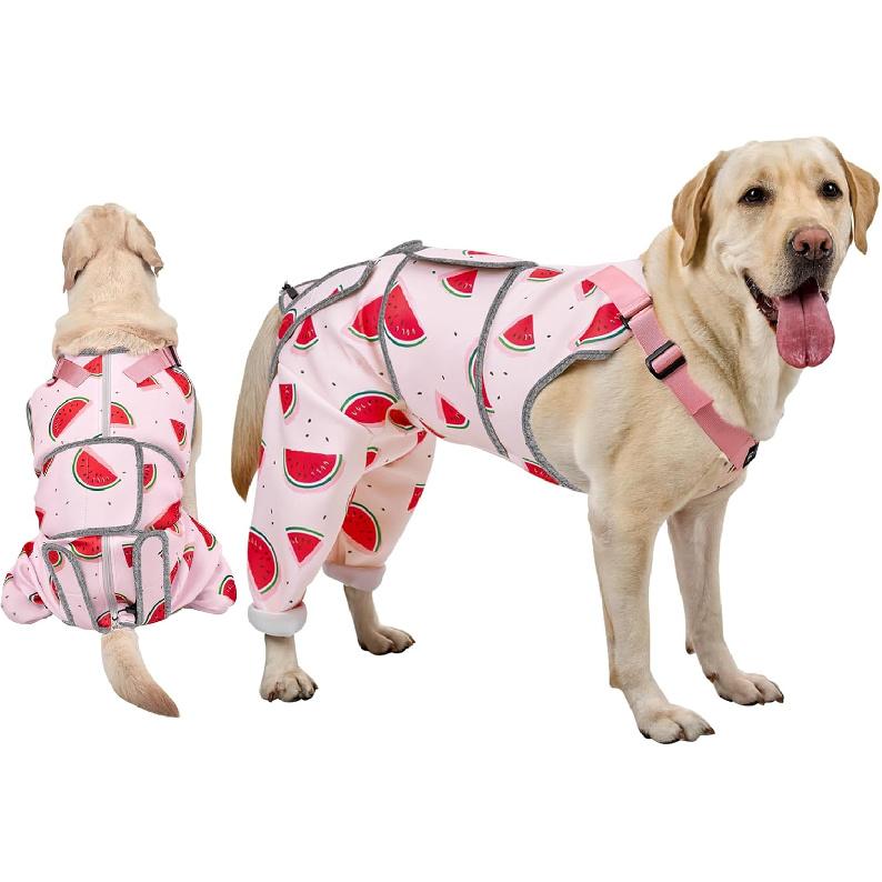 Dog Recovery Suit for Rear Leg, Adjustable Surgery Suit to Stop Licking Wounds for Large Medium Male Female Dogs, Pet Onesie for Neuter Spay