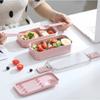 1pcs Wheat Straw Double Lunch Box Student Lunch Box Cutlery Set Insulation Lunch Box Meal Prep Containers  Lunch Box for Office