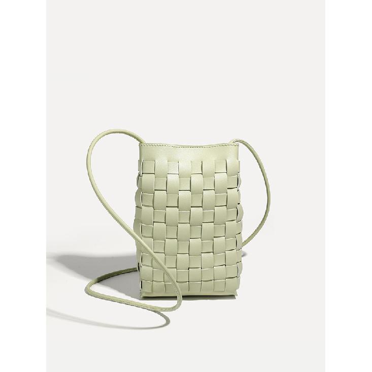 Woven mobile phone bag for women 2024 Korean version new fashion shoulder bag simple fresh casual crossbody bag cross-border