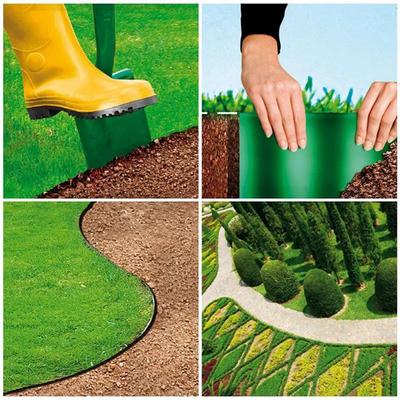9M PP Plastic Garden Grass Lawn Edge Border Fence Path Flexible Lawn Edging Border Garden Ground Fence