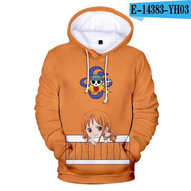 One Piece Anime Hoodie Men Digital 3D Print Loose Fit Long Sleeve Sweatshirt Fall Casual Wear