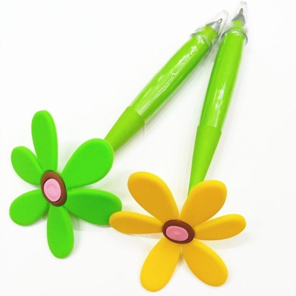 Cartoon Sunflower Bonsai Ballpoint Pen Soft Rubber Sunflower Ballpoint Pen Writing Signing Pen