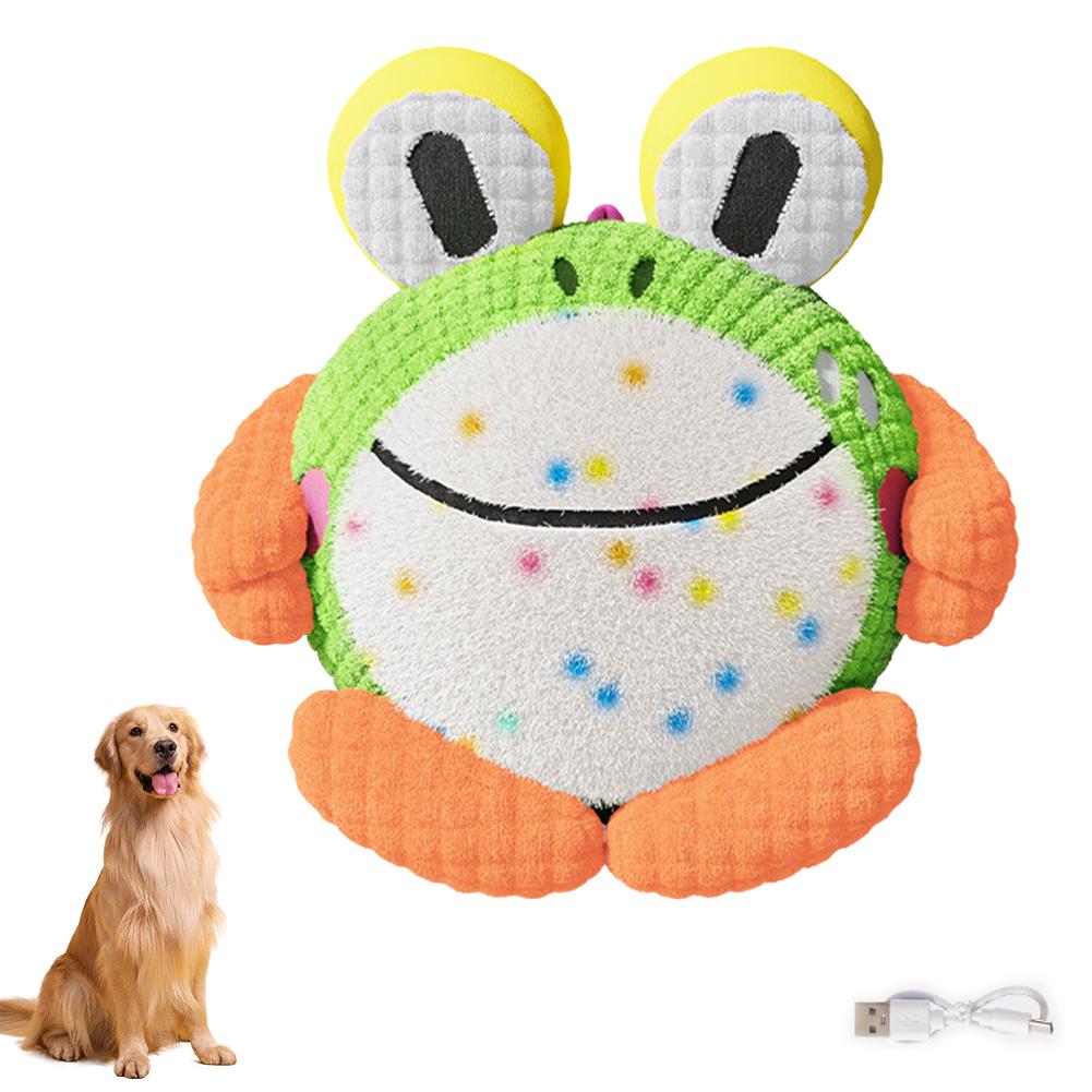 Interactive Dog Toys, 2026 New Active Moving Pet Plush Toy USB Charge Washable Disassemblable Plush Squeaky Dog Toy For Dogs
