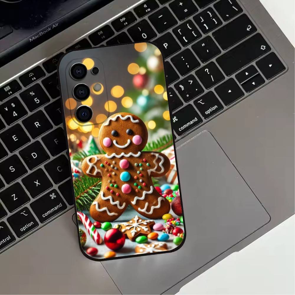 Cute G-Gingerbread M-man Phone Case For Samsung S25,S24,S21,S22,S23,S30,Ultra,S20,Plus,Fe,Lite,Note,10,9,5G Black Cover