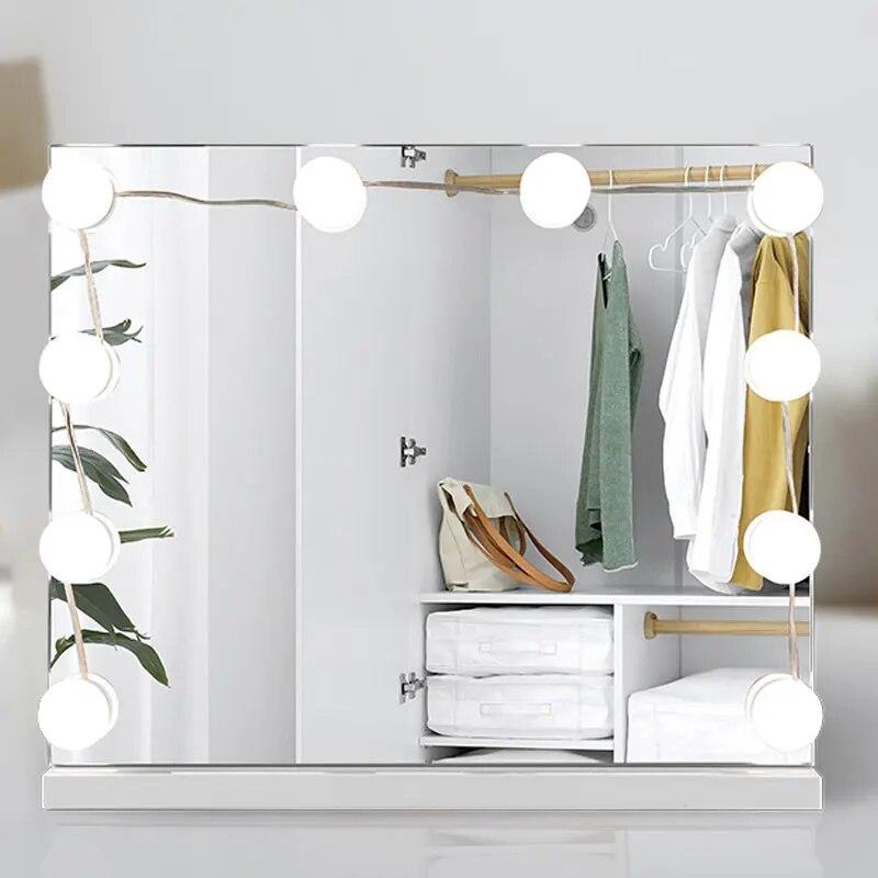 Hollywood Makeup Vanity Mirror Light Stick On Professional Adjustable 3 Colors LED USB Bulbs String Stepless Dimmable Lamp