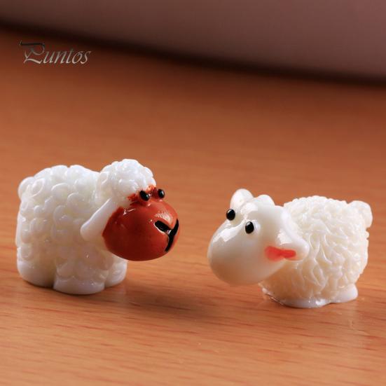 40Pcs Miniature Sheep Resin Vibrant Color Fade-resistant Mini Sheep Figurines Cute Sheep Ornaments for Moss Micro Landscape Decoration