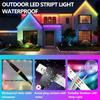 Tira de luces LED RGB inteligente con control por Bluetooth y sincronización de música para exterior