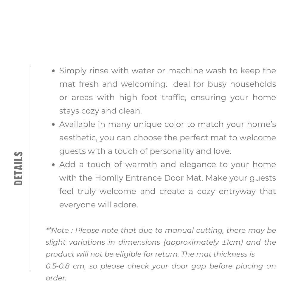 Homlly Hello Washable Non-Slip Coil Soft Entrance Door Mat (X2PCS)