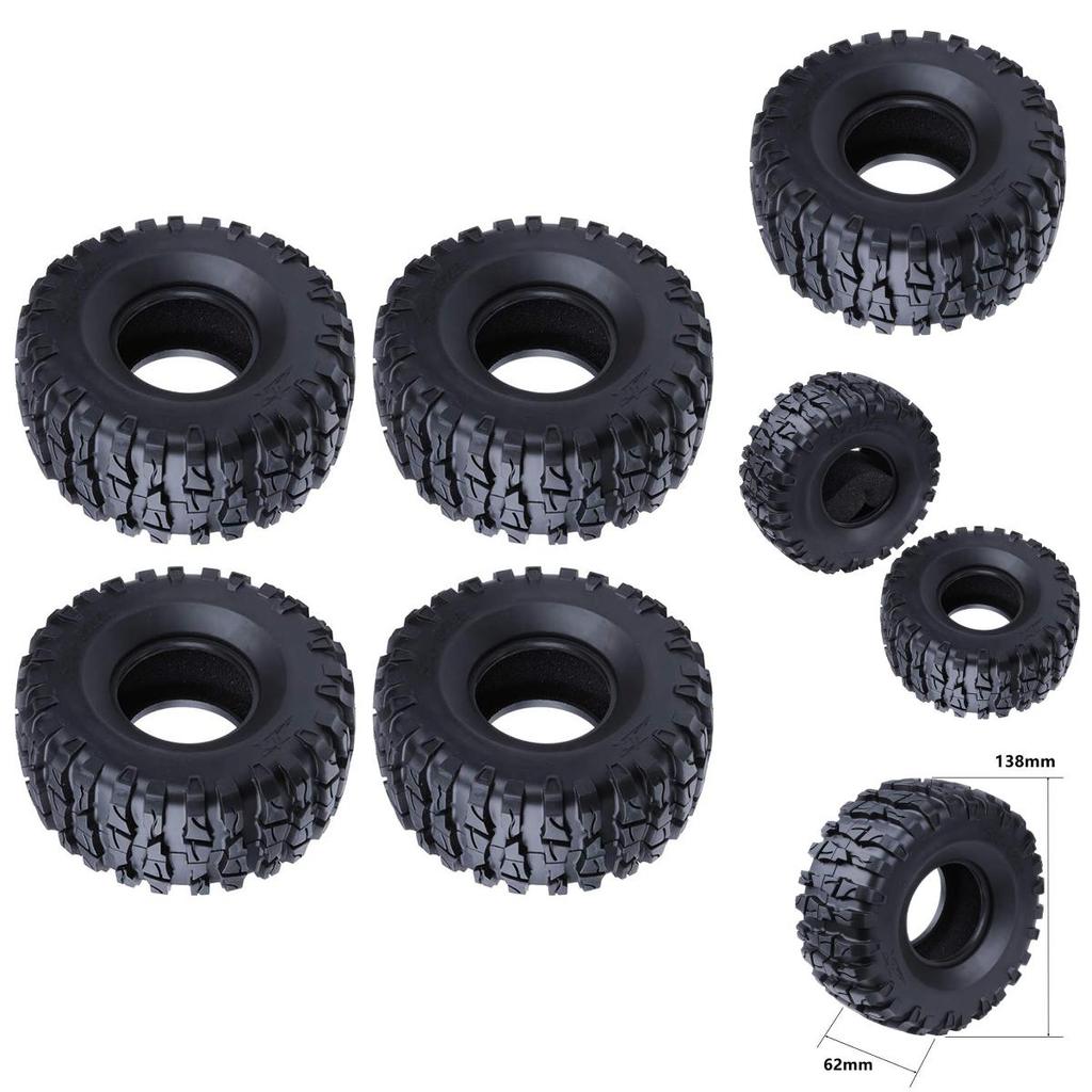 Premium Soft Rubber 2.2" Tyres With Foam For Axial Wraith Scx10 Jeep Trx-4 Rock Crawlers