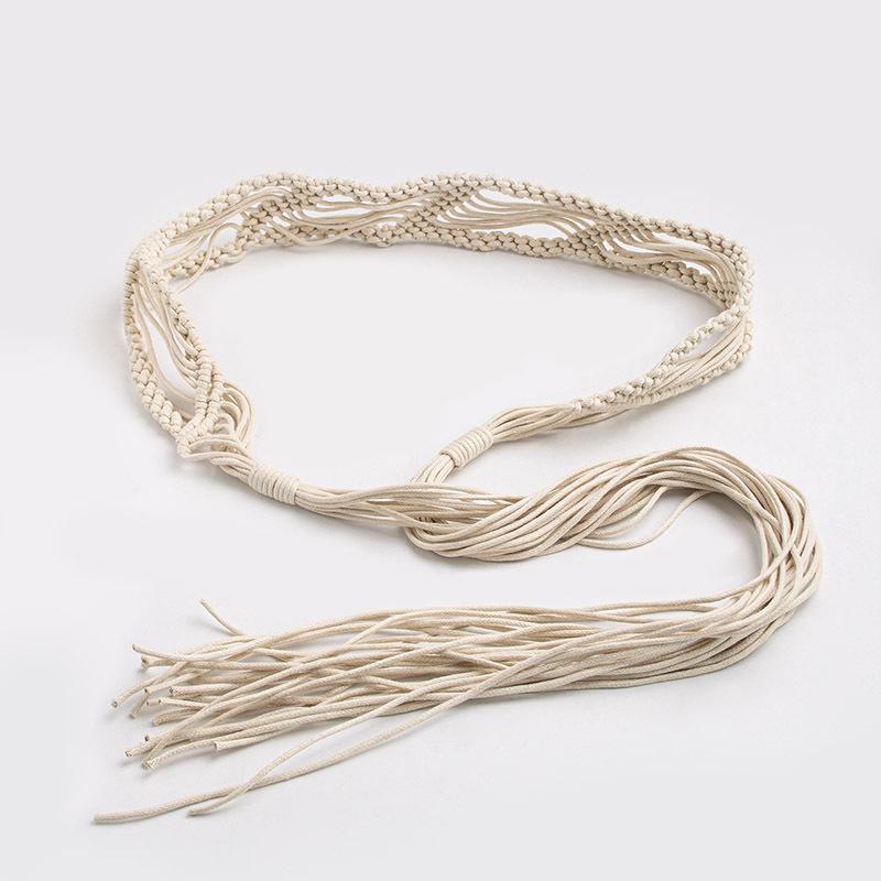 Boho Style Waist Rope Weaving Knotted Ethnic Style Natural Beach Leisure Vacation Style Exquisite Women's Waist Rope