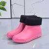 Winter non-slip thickened rain boots versatile casual waterproof shoes adult work overshoes outer wear rubber shoes kitchen rain shoes short tube