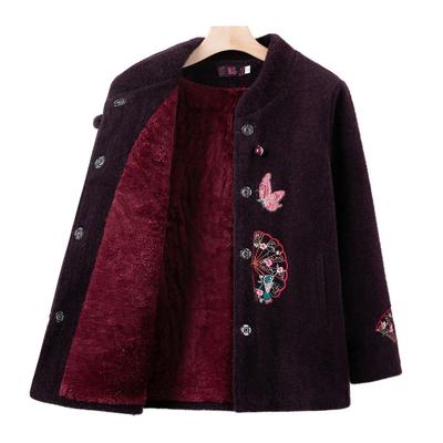 Casaco de Outono e Inverno para Avó Meia-idade e Idosos Roupa Tang de Alta Qualidade 60 Anos 70 Mãe Roupas de Inverno Esposa Rica Roupas com Veludo