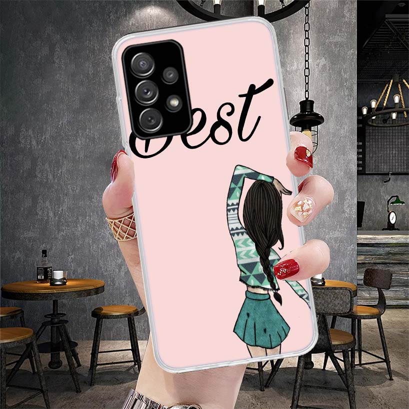 Girls Best Friends Forever BFF Soft Phone Case For Samsung Galaxy A12 A22 A32 A52 A72 A02S A51 A50S A71 A70 A31 A20S Note 20 Ult