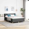 Boxspring Bed with Headboard Dark Gray 160 x 200 cm Fabric