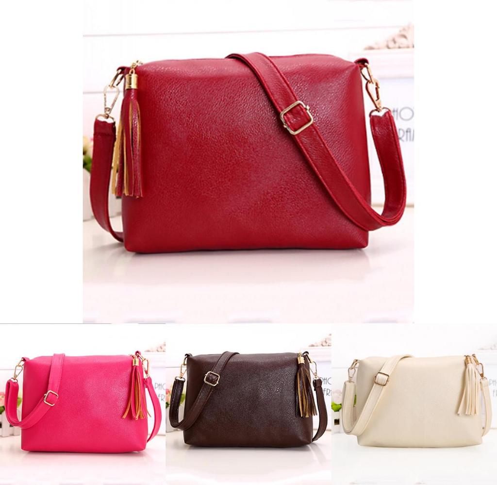 Sweet Lady Style Cross Section Square Cross Body Bag With Tassel Detail