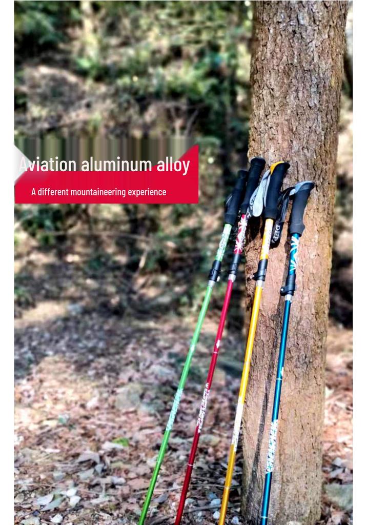 Lightweight Aluminum Folding Telescopic Trekking Pole for Hiking & Climbing