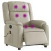 VidaXL Fauteuil de massage inclinable électrique crème similicuir 3205144