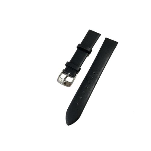 18mm Wide Supple Leather Watch Strap, Black, No Stitching, Elegant and Clean, Includes Tools