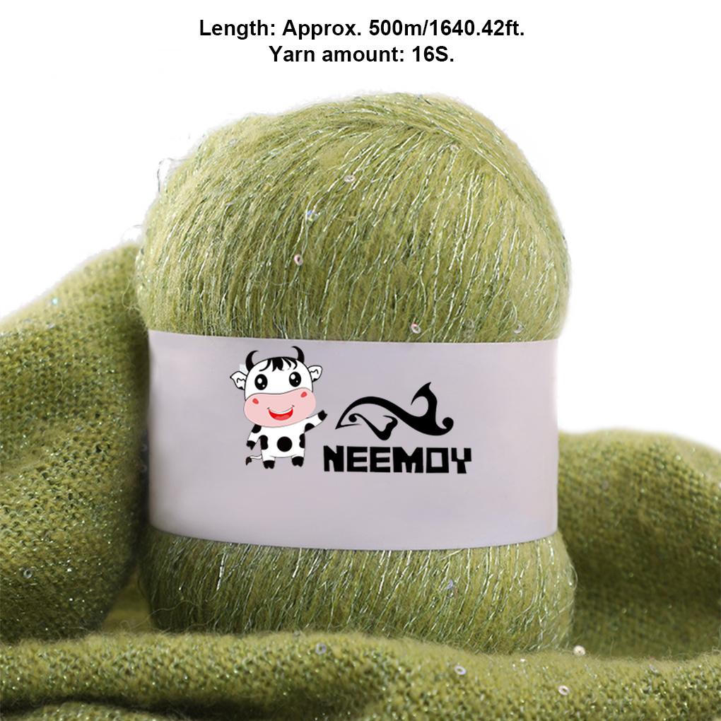 50g Beaded mohair Summer Ice Silk Mercerized Yarn Special Sequin Yarn DIY Hand Woven Rag Doll Knitting Wool Blanket 23 Colour