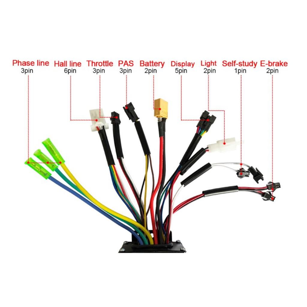 New 24V 36V 48V 500W 750W Electric Bike Motor Brushless Controller Scooter Parts 3 Mode Sine Wave 26A Modified Accessories