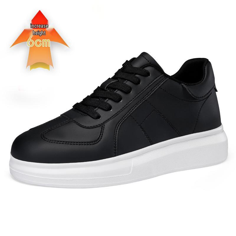 Men s Invisible 8CM Height Increasing Skate Sneakers - White Casual Round Toe Shoes for Autumn 41