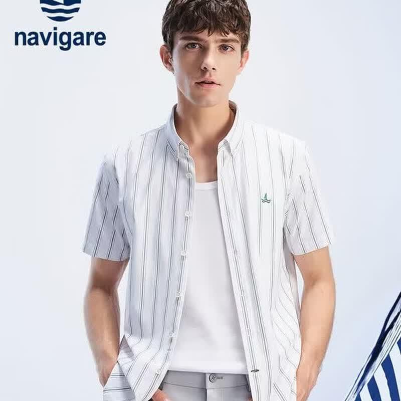 Navigare Men s Cooling Striped Short-Sleeve Shirt XXL