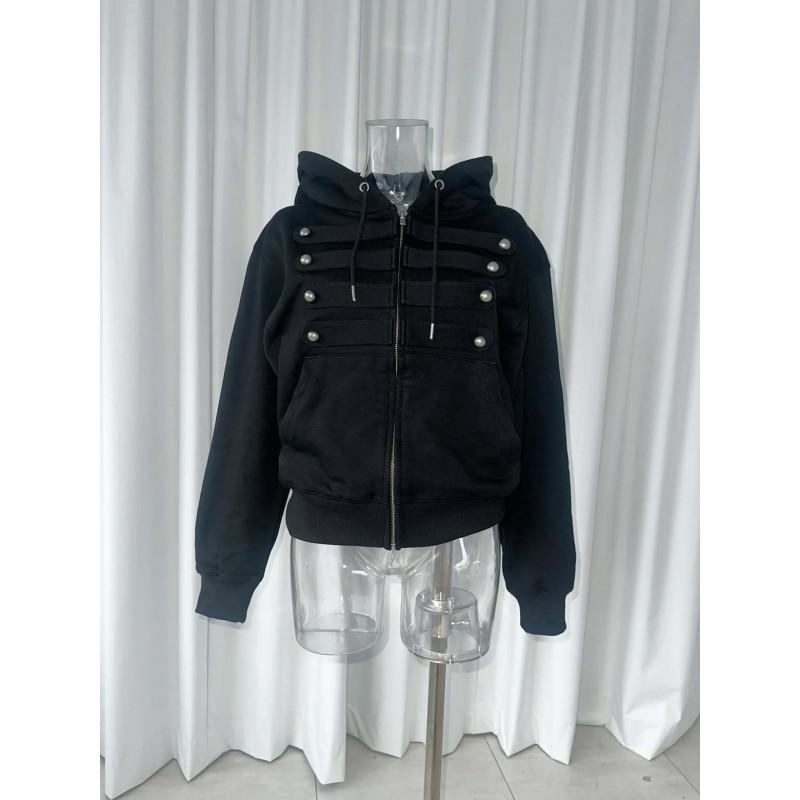 2026 Womens Punk Streetwear Hooded Zip-Up