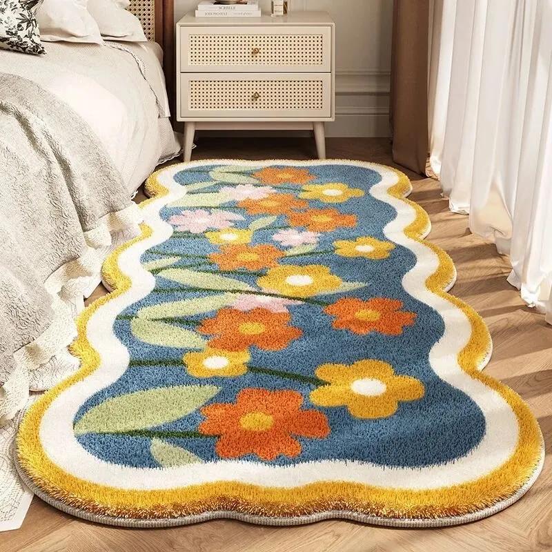 Lmitation Cashmere Carpet Bedroom Bed Blanket Girls Heart Dirt Resistant Thickened Absorbent No-wash Floor Mat