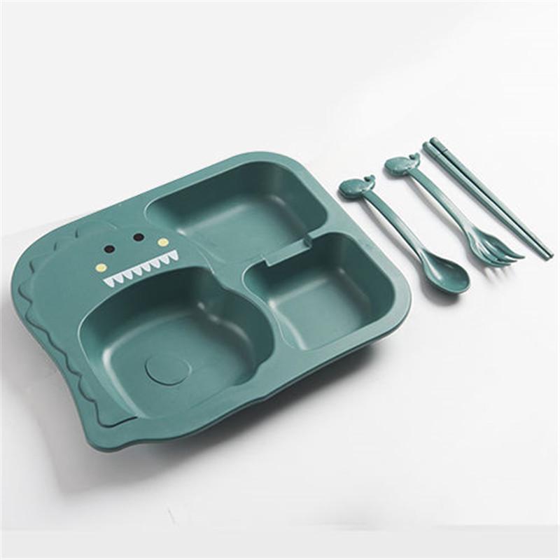 Dinosaur-Themed Children s Dinnerware Set: Divided Plate, Bowl, and Cutlery for Boys Aged 4-6