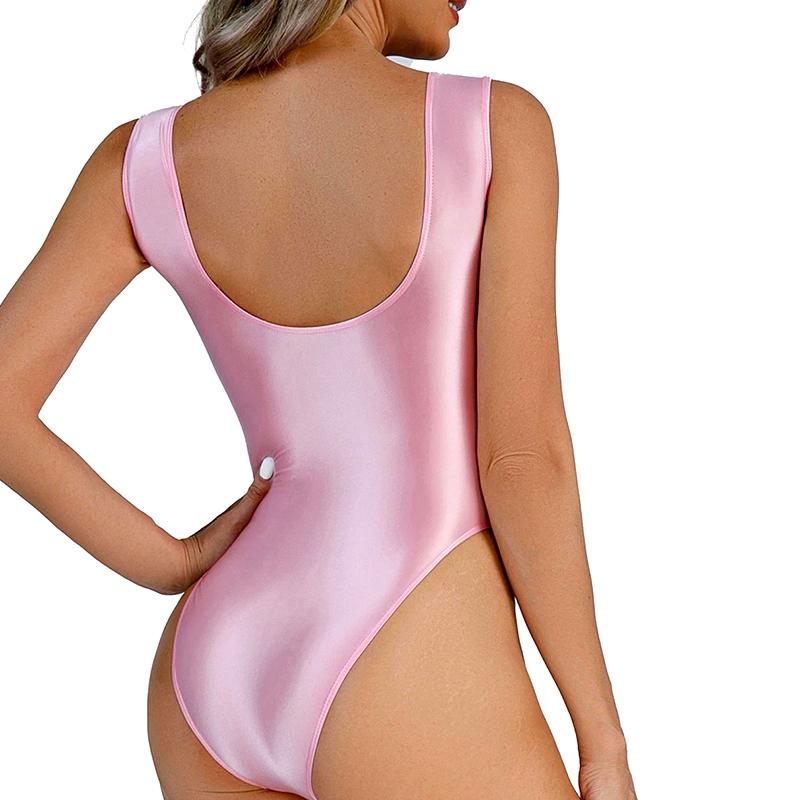 1Pc Nylon Bikini Monokini High Cut Womens Swimsuit Leotard One Piece Bodysuit Shiny Thong
