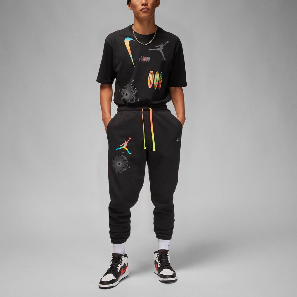 Jordan Logo Embroidery Print Drawstring Joggers Men Bottoms Black DQ8016-010