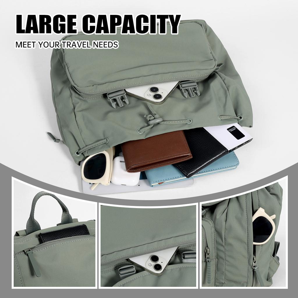 Japanischer Stil Gewaschenes Nylon Vintage Kleiner Rucksack für weibliche College-Studenten, Trendiger Lässiger Vielseitiger Mini-Wanderrucksack für Reisen