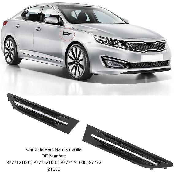 KIMISS Car Side Vents, 87771 2T000 2 Pcs Car Side Vent Garnish Grille Side Vent Grille Trim for OPTIMA 2.0L 2.4L 2011 to 2015