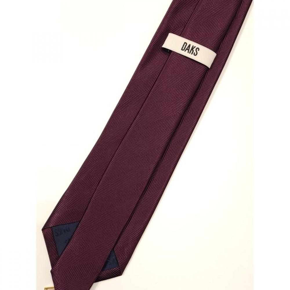 Daks 100  Silk Herringbone Pattern Wine Color Tie Dmg1acf1234r2