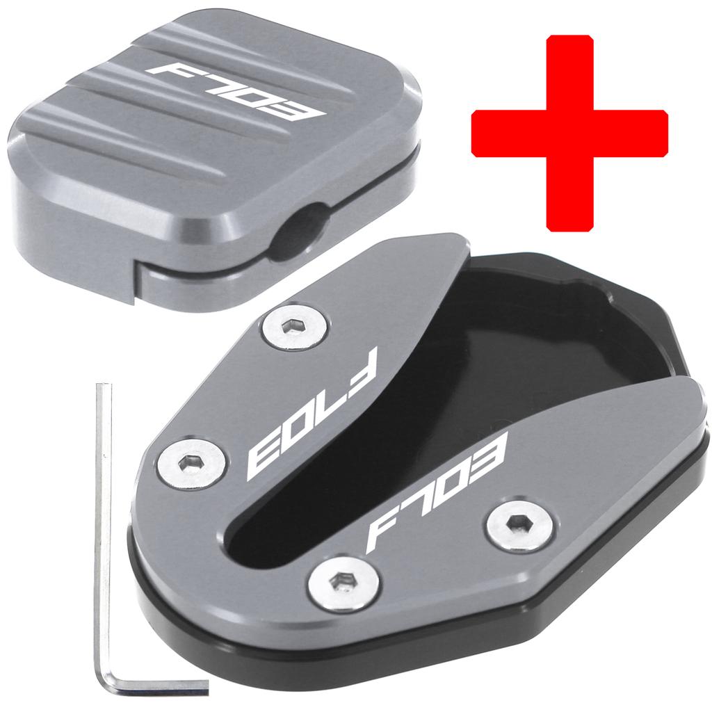 For Zontes 703F F703 703  Side Stand Enlarger Pad CNC Aluminum Kickstand Extension Foot Support Base Motorcycle Acssories