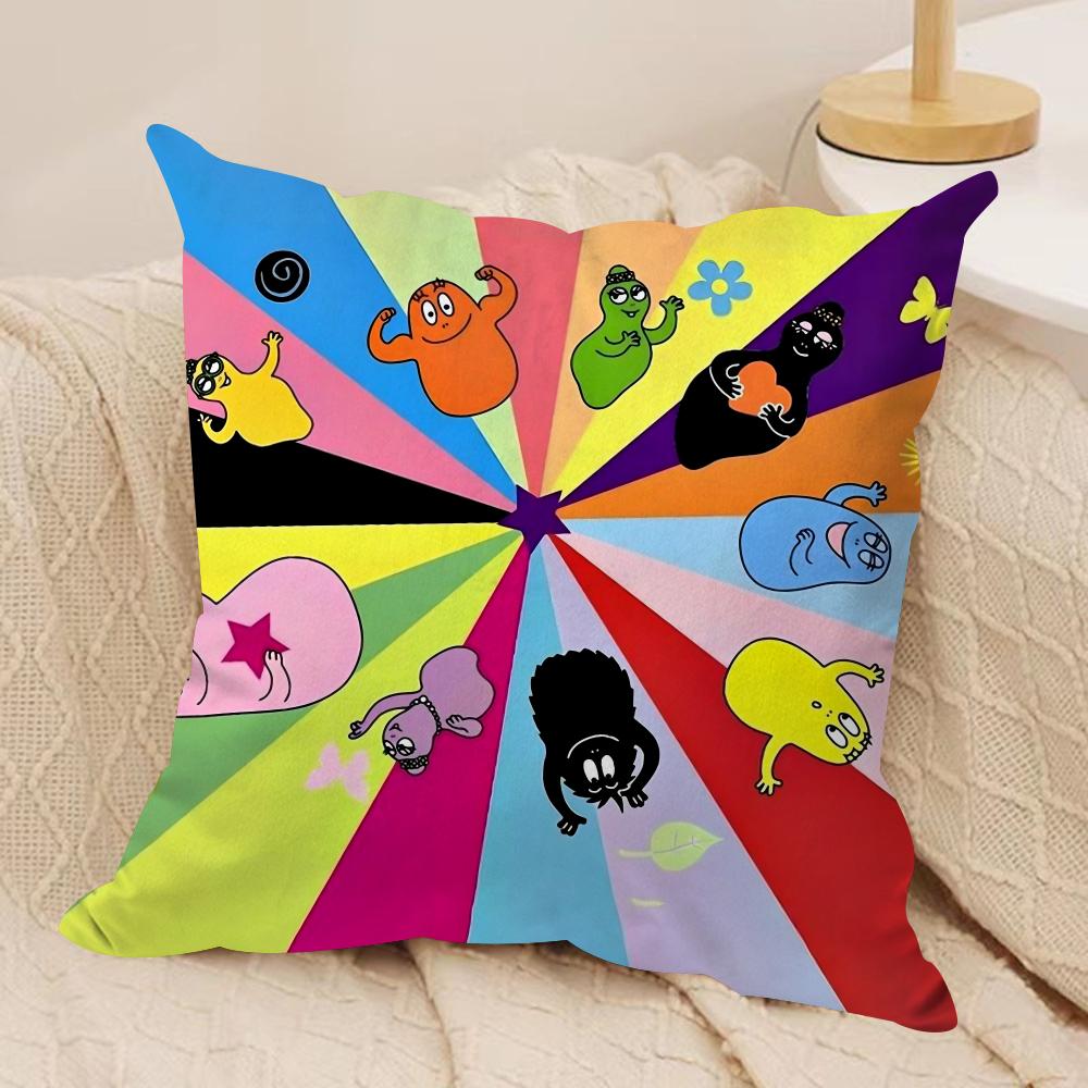 BBarbapapa EExquisite Cushion Cover Soft Plush Throw Pillow Cover DoubleSided Decorative Cushion Case Sofa Bedroom Home Decor