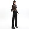 Simple Korean version of high-waisted straight-leg jeans for women's 2025 new tall and thin versatile floor-mopping jeans