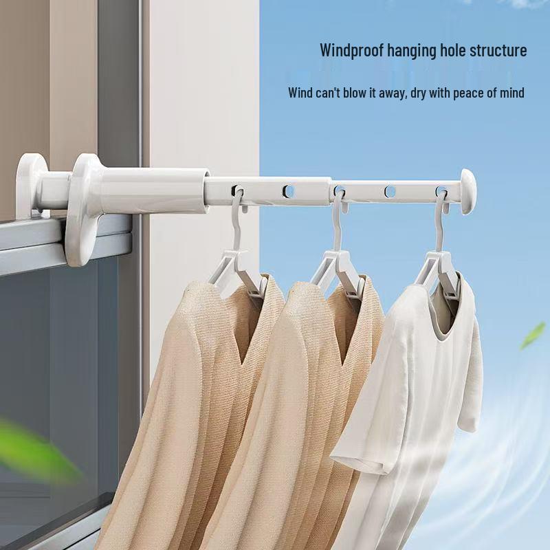 Portable Telescopic Folding Clothes Hanger: No-Punch Storage Rack for Travel and Hotel Use