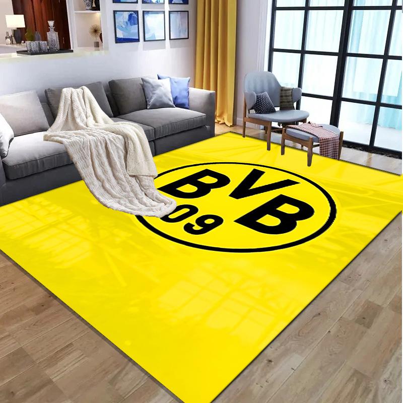 Borussia Dortmund Muster Teppich, Innen-/Außenmatte, für Picknick, Spielzimmer, Schlafzimmer, Büro, Wohnzimmer, Heimdeko Teppich, Geburtstagsgeschenk