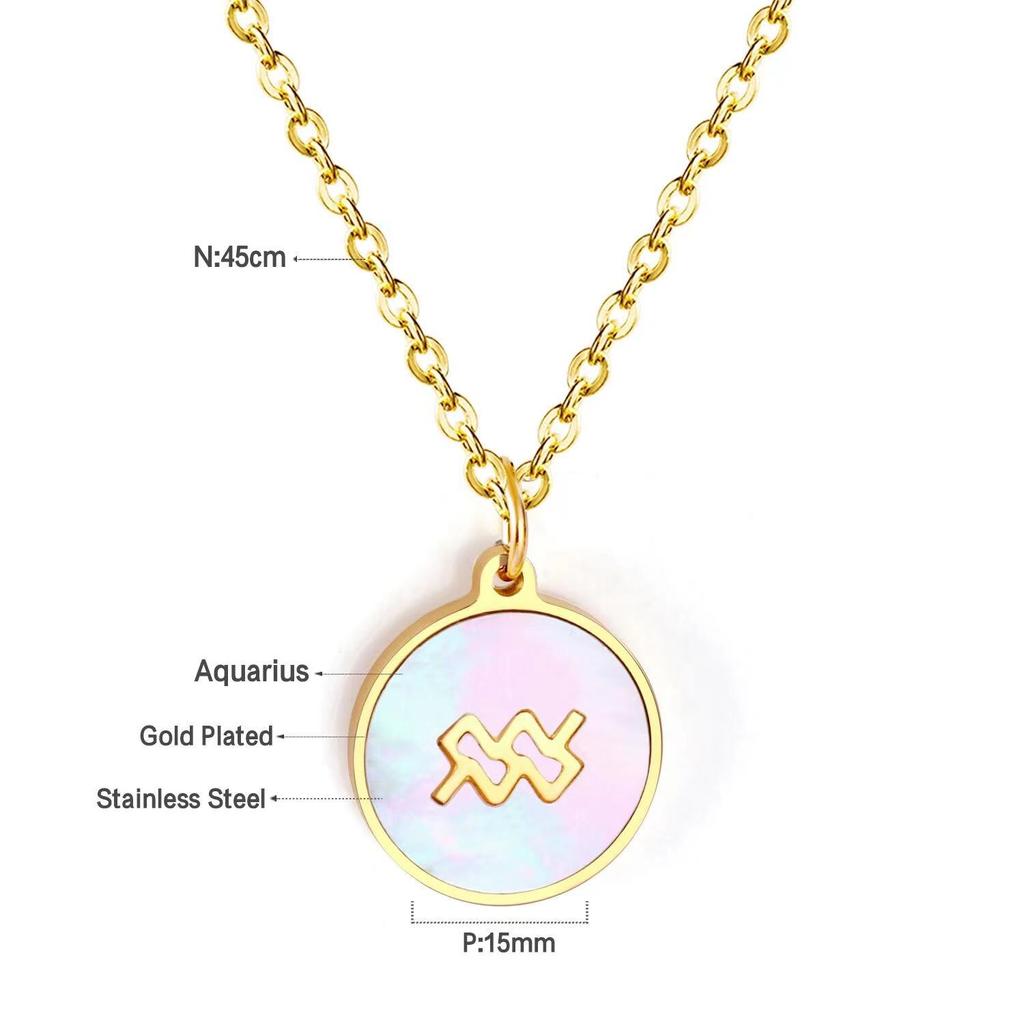 Shell Necklaces Pendant Constellation Stainless Steel Necklace Jewelry For Women Choker Chain Necklace Collar Wholesale