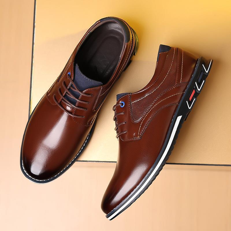 

2025 new autumn leather shoes men s large size men s casual leather shoes British lace-up trendy men s shoes 48