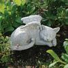 Personalized Angel Cat Memorial Statue Resin Pet Sculpture with Angel Wings for Garden Outdoor Tombstone Marker Emotional Gifts