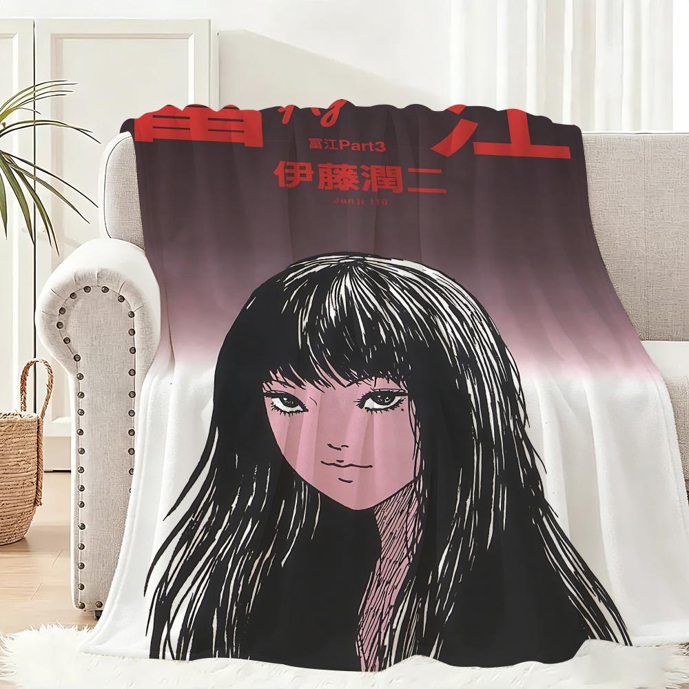 Thriller Movie Junji Ito Tomie Throw Lightweight 240g Flannel Blanket Soft Skin-friendly for Summer Cooling