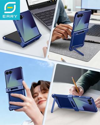 Eary Frame Case for Samsung Galaxy Z Flip 7 for MagSafe Wireless Charging With Hidden Stand 0-90°Adjustable 7 Phone Cover Shell