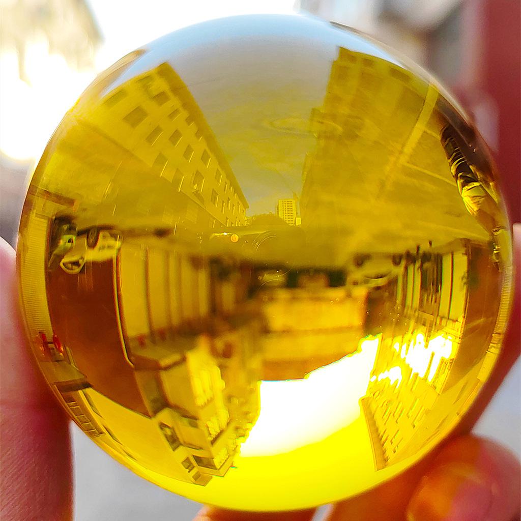 Crystal Ball Ornament with Wooden and Glass Base - Multiple Sizes Available