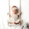 Vintage Wooden Macrame Swing Newborn Photography Prop Soft Photo Shooting Chair Babies Infants Essential Fotografia Accessories